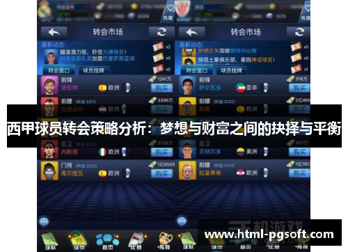 西甲球员转会策略分析：梦想与财富之间的抉择与平衡